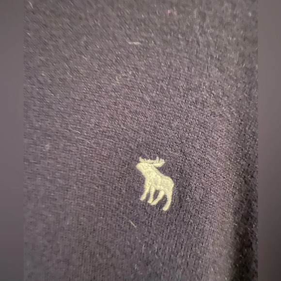 Abercrombie & Fitch Wool Blend V Neck Dark Blue Pull Over Sweater Size Medium - Picture 4 of 9